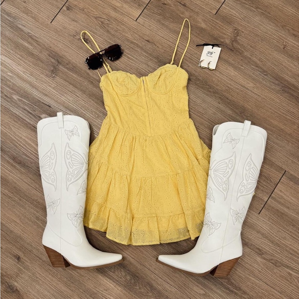 Sunshine Lace Eyelet Dress